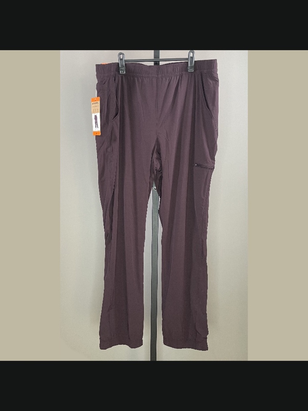 NEW Eddie Bauer Pants Womens 16 eggplant purple fleece lined straight outdoor